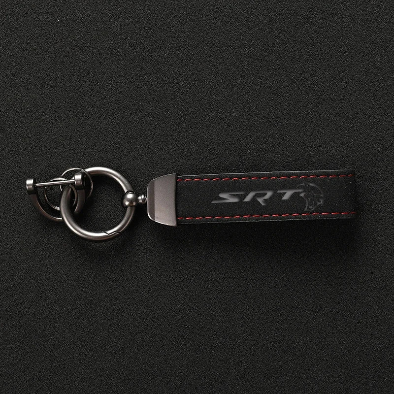 Alcantara Leather SRT Hellcat Keychain