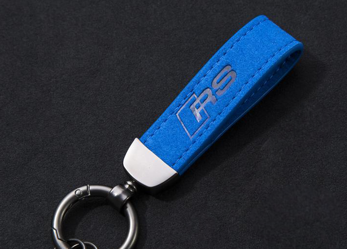 Alcantara Leather Audi RS Keychain