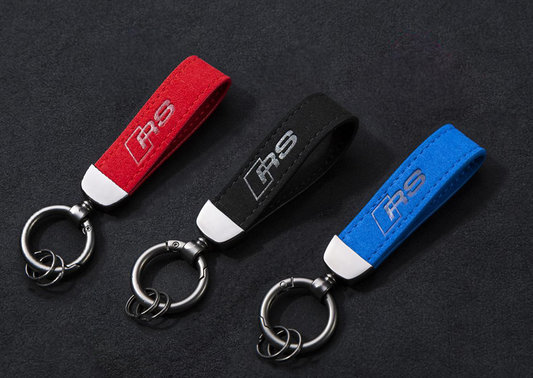 Alcantara Leather Audi RS Keychain