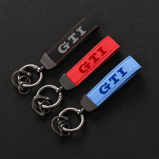 Alcantara Leather Golf GTI Keychain