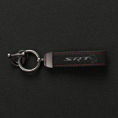 Alcantara Leather SRT Hellcat Keychain